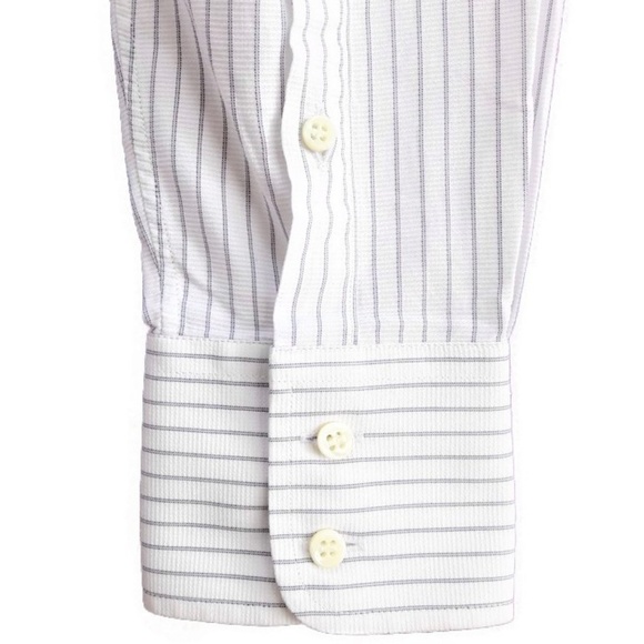 Armani Collezioni Italy Shirt Button Front Stripes 39 Dress Shirts